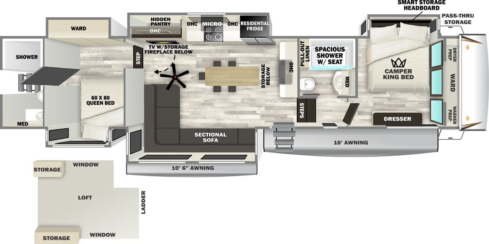 Sabre 36DBB Floorplan